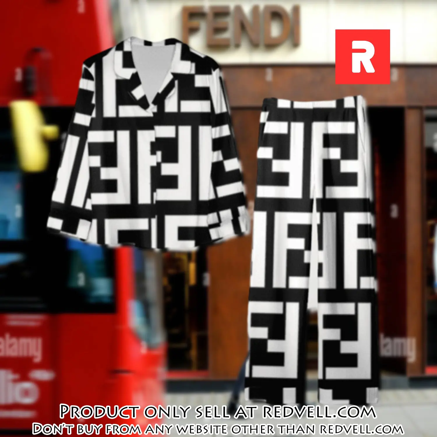 Trending luxury fendi satin pajama set pjs1050 rv5549608